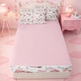 thumbnail image 4 of meiyoeat Pink Ribbon Bows Zipper Twin Comforter Sets with Fitted Sheet and 2 Pillowcases For Girls,Fashion Western Cowgirl Boots Zipper Bedding Set For Kids,Pink Reversible,4-Piece, 4 of 7