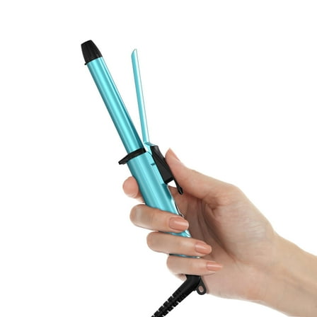 FARERY Travel Size Mini Curling Iron, 1/2" Ceramic Mini Hair Curler for Short Hair, Blue