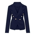 thumbnail image 4 of 2025 Clearance under $5 asdoklhq Coat for Women Clearance $2,Womens Ladies Solid Collar Slim Long Sleeve Office Jacket Coat Outerwear Tops, 4 of 7