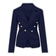 thumbnail image 4 of Pntutb Mujer Señoras Cuello Sólido Delgado Manga Larga Oficina Chaqueta Abrigo Prendas de Vestir Exteriores Tops Liquidación Pntutb Pntutb-3456, 4 of 7