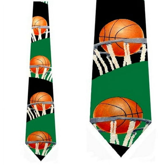 Basketball Rim Shot (Black) Necktie Mens Tie