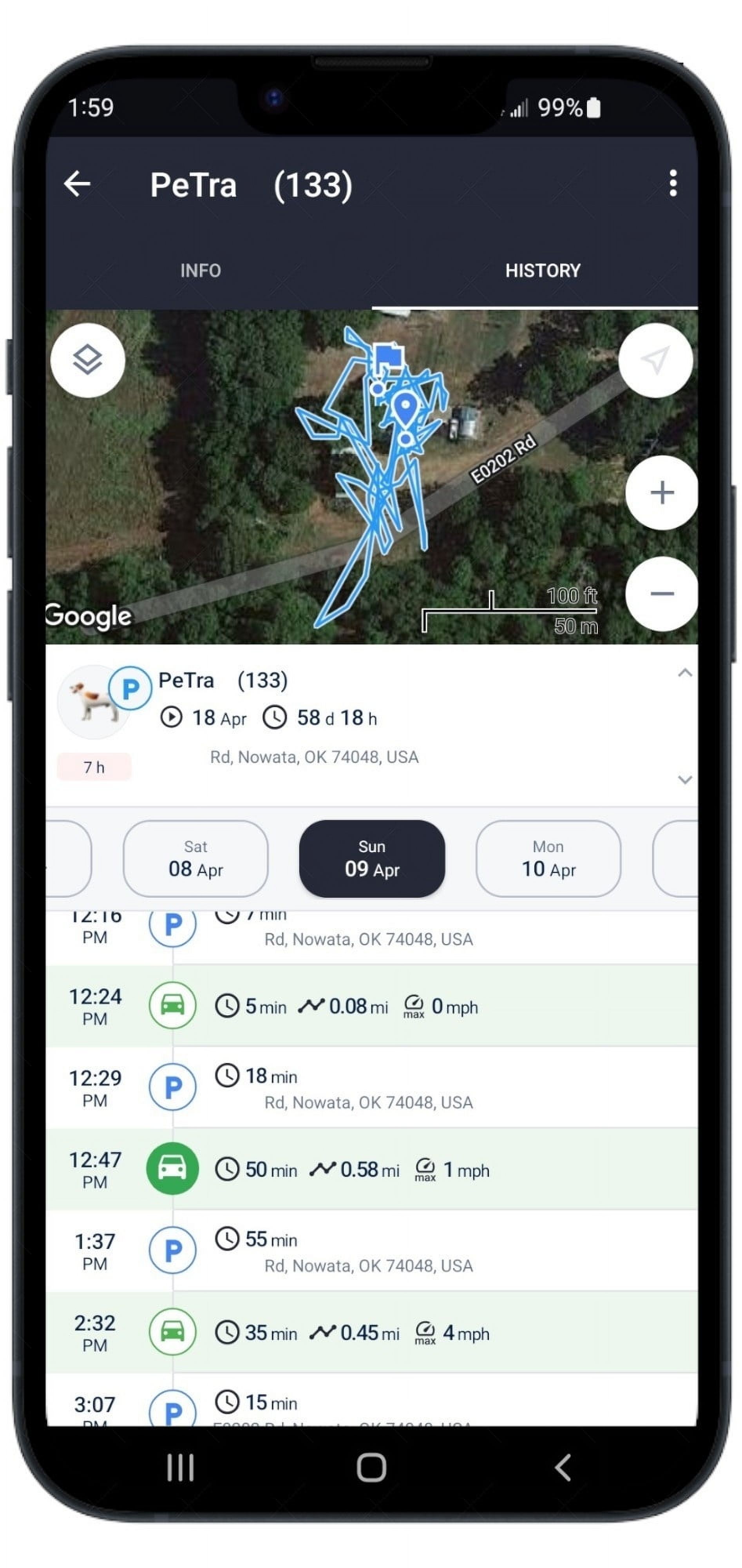 Pet Lost Prevention with Pet Tracker Waterproof GPS Tracking Collar Device Size:M