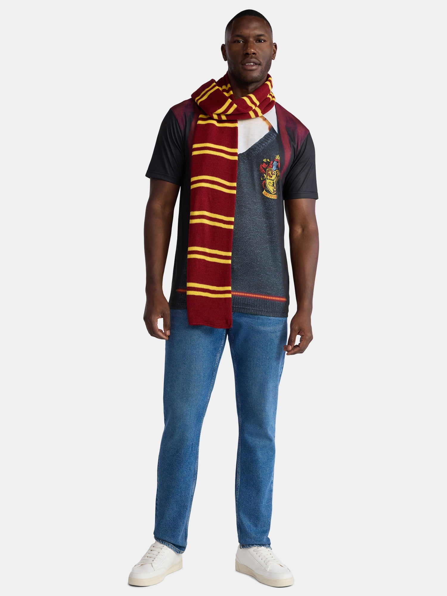 Harry Potter, Men's & Big Men's Graphic Halloween Cosplay T-Shirt and Scarf, Sizes XS-3XL