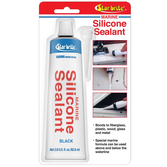 Sellador de Silicona Marina Star Brite Negro 2.8 Oz Impermeable Duradero Resistente a los Rayos UV