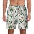 thumbnail image 2 of Goofa Lilies Flowers Printed Men's Swim Trunks Board Shorts Quick Dry Mens Swimming Trunks with Compression Liner,Breathable Fit Hawaii Beach Shorts-X-Large, 2 of 9