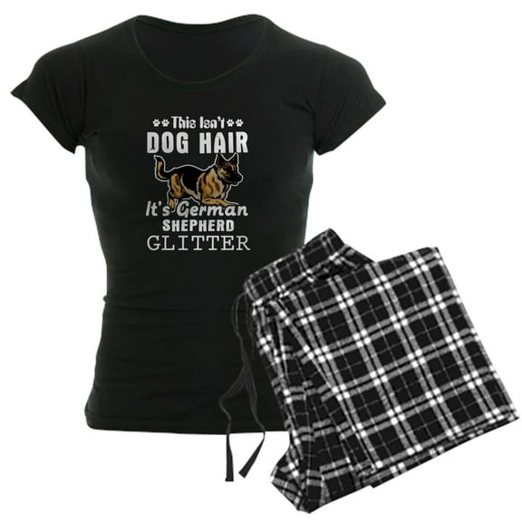 CafePress - This Isn't Dog Hair It's German Shepherd G Pajamas - Women's Short Sleeve Print T-Shirt and Pants Dark Cotton Pajama Set