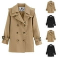 thumbnail image 5 of CHEEREAM Litter Girls Double Breasted Pea Coat Kids Long Sleeve Notched Lapel Winter Long Trench Coat with Pockets 4-15 Years, 5 of 5
