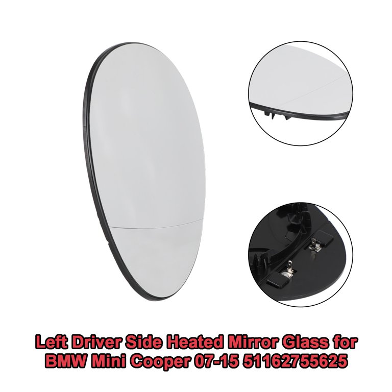 Left Driver Side Heated Mirror Glass for BMW Mini Cooper 07-15 