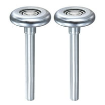 2 Pack 1.8" Zinc-Plated Steel Garage Door Rollers, 3.74" Long Stem, Silver