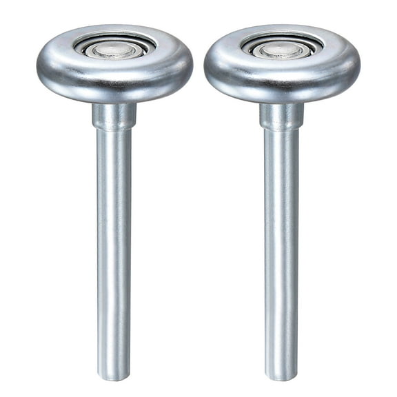 2 Pack 1.8" Zinc-Plated Steel Garage Door Rollers, 3.74" Long Stem, Silver
