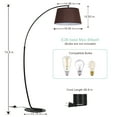 thumbnail image 2 of Electric Arc Floor Lamp Modern Floor Lamp Weighted Base Mid-Century Standing Lamp Suitable for Living Room Bedroom Study, 2 of 3