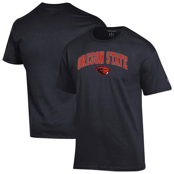 Men's-Champion Black Oregon State Beavers Arch Over Logo T-Shirt