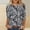 #0053-Gray, variant on Womens Tops Crew Neck Soft Blouses Boho Print with Floral 3/4 Sleeves Slim Fit Stretchy Casual Party Tops Gift