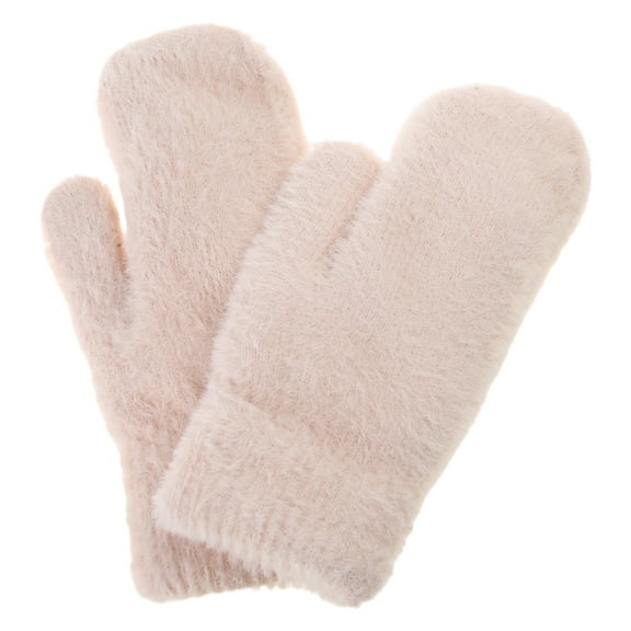 SIEYIO Faux Furs Mittens Winter Gloves for Women Thick Cotton Lined Winter Gloves