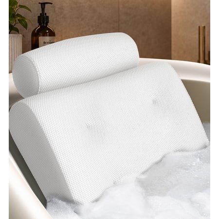 Everlasting Comfort Bath Pillow - Luxury Head, Neck, and Back Cushion with Suction Cups for Bathtub and Spa