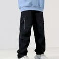 thumbnail image 5 of OGLCCG Boy's Straight Leg Cargo Pants Elastic Waist Baggy Joggers Pants with Pockets Casual Loose Fit Athletic Track Pants Trousers 4-13 Years, 5 of 8