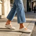 thumbnail image 2 of Gpaecead Women's Knit Mary Jane Mules Wide Round Toe Breathable Elastic Strap Slip On Non Slip Comfort Flats Beige, 2 of 8