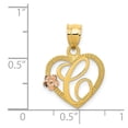 thumbnail image 3 of 14K Two-Tone Gold Charm Pendant Themed 22 mm 16 Initial C In Heart, 3 of 3