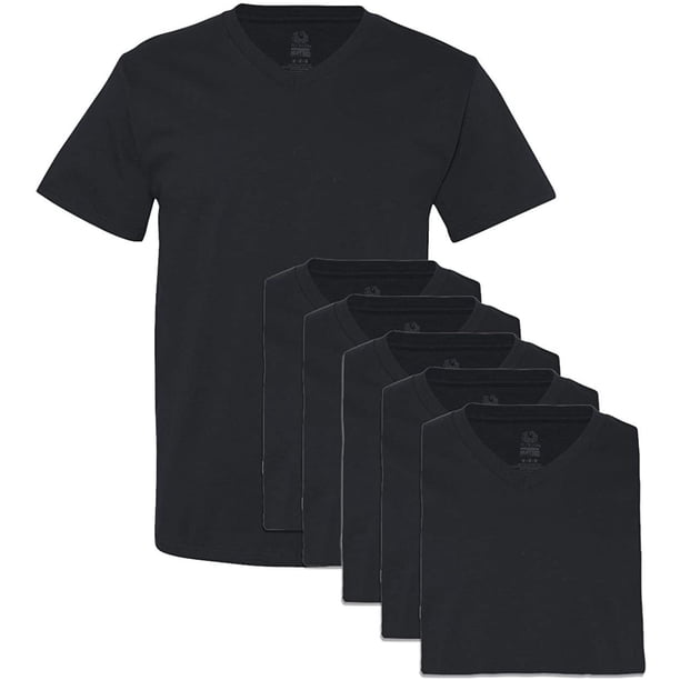 Fruit of the Loom Men's V-Neck T-Shirts 6-Pack Sizes S, L, XL, 2X, 3X ...