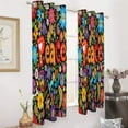 thumbnail image 3 of Peace Floral Hippie Pattern 2 Panels Blackout Curtains for Bedroom Living Room Drapes Kitchen Room Window Blackout Curtain Grommet, 3 of 6