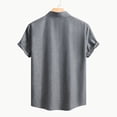 thumbnail image 5 of Hessimy Mens Short Sleeve Dress Shirts Wrinkle Free Solid Casual Button Down Shirts with Pocket,Wrinkle Free(Grey,XL), 5 of 8