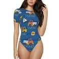 thumbnail image 1 of Fotbe Construction Vehicles Body de Mujer con Cuello Redondo y Mangas Cortas, Sin Mangas Ajustado, Suave, Cómodo y Básico-Large, 1 of 7