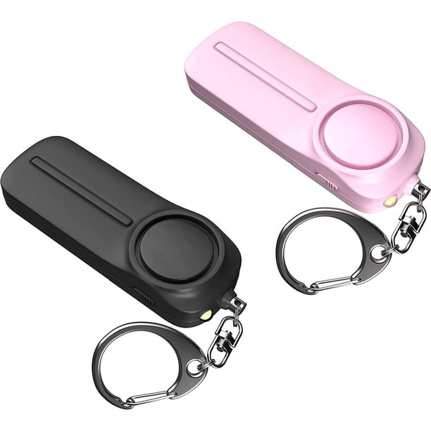 2 llaveros de sirena de seguridad con alarma fuerte para protección de mujeres, dispositivo de alerta personal Safesound de autodefensa con luz LED, emergencia de 130 dB