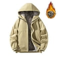 thumbnail image 4 of DODADAWANJ Winter Jacket for Men Fleece Lined Thermal Coats Big and Tall Windproof Jackets Zip Up with Hood Insulated Coat Snow Hiking Hoodie Khaki XL, 4 of 5