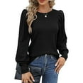 thumbnail image 2 of CHICLOOM Long Sleeve Shirts for Women Under $11 Round Neck Blouses Fall Fashion Outfits Y2k Clothes Fall Tops for Women 2025 XXL, 2 of 6