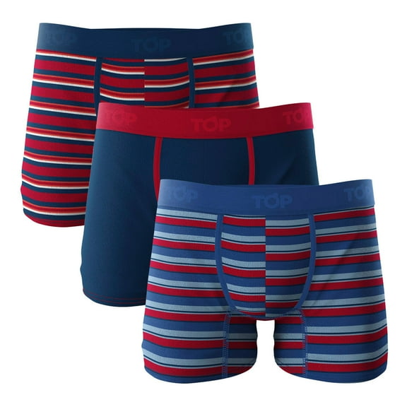TOP Wear - Men's Cotton Blend Boxer Briefs - Pack of 3 - Soft, Breathable, Snug Fit