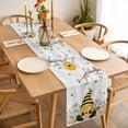 thumbnail image 3 of Table Runner 70 Inches Long for Kitchen Dining, Yellow Gnomes Dresser Scarf Farmhouse, Dining Table Decorations for Wedding/Parties, Spring Floral Bees Daisy Branches Wooden 13 x 70 In, 3 of 8