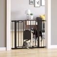 thumbnail image 2 of PawHut 30"-41" Extra Wide Pet Gate Barrier with Small Door, 30"H, Black, 2 of 10