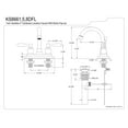 thumbnail image 5 of Kingston Brass KS8668DFL NuWave 4 in. Centerset Bathroom Faucet with Brass Pop-Up, Brushed Nickel, 5 of 5