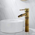 thumbnail image 3 of Bathroom Faucet - Waterfall Mixer Tap, Brass Waterfall Bathroom Sink Faucet, Antique Brass Mixer Tap Bamboo Mixer Tap, 2 Break Mouth JointsL, 3 of 4