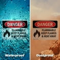 thumbnail image 6 of (2 Pack) Flammable Keep Flames And Heat Away OSHA Danger Sign 18 Inch X 12 Inch Plastic Sign, Weather Resistant, UV Protected for Workplace, Business, and Construction Site, Made in the, 6 of 8