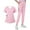 Pink-41117AA, variant on Fabrcox Scrub Set Women V-Neck Top & Jogger Pants Nurse Uniforms with Pocket