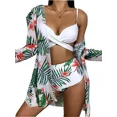 thumbnail image 1 of Traje de baño de tres piezas con push-up, control de abdomen y espalda descubierta para mujer, 1 of 4