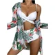 thumbnail image 1 of Traje de baño de tres piezas con push-up, control de abdomen y espalda descubierta para mujer, 1 of 4