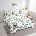 thumbnail image 3 of Kawaii Rhino Bedding Comforter Sets 7pcs Cartoon Animal Bed in a Bag, Eucalyptus Leaves Twin Bedding Sets Jungle Wildlife Comforter Set, Tropical Botanical Bedding Sets, 3 of 6
