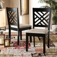 thumbnail image 6 of Skyline Decor Sand Fabric Upholstered Espresso Brown Finished Wood 2-Piece Dining Chair Set Set, 6 of 8