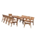 thumbnail image 4 of Grade-A Teak Dining Set: 10 Seater 11 Pc: 94" Oval Table And 10 Vellore Stacking Arm Chairs Outdoor Patio WholesaleTeak #51VL2211, 4 of 6