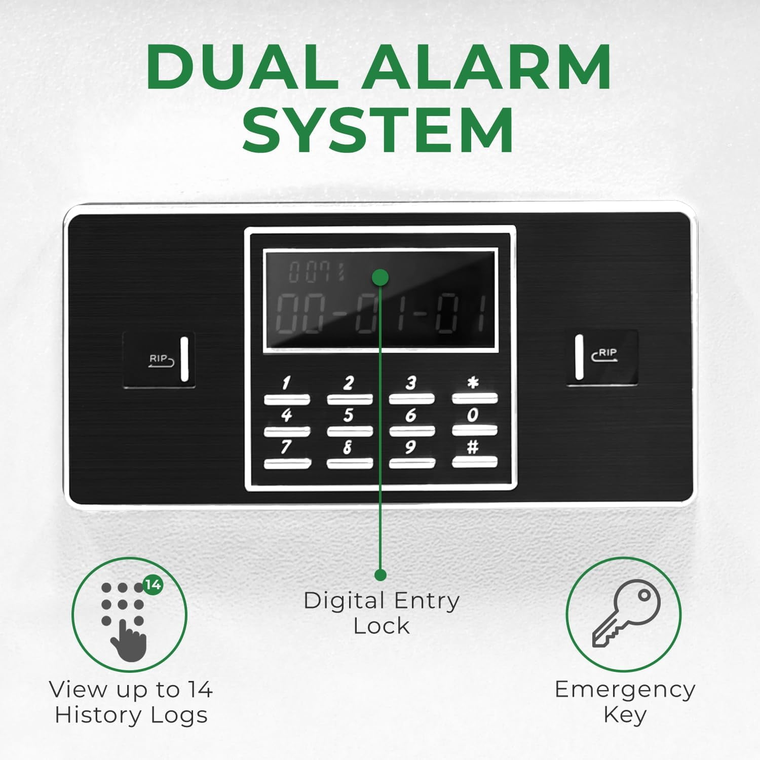 EconoHome Home Safe with Smart Lock System, Master Key - Wall-Mounted Steel Fire Proof Safe for Home Documents, Cash, Jewelry, Documents - Heatproof Up to 1700°F - 2.7 Cu. Ft Interior Capacity, Brown