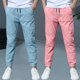 thumbnail image 2 of Odeerbi 2 Pack Boys Summer Cotton Linen Jogger Pants Casual Lightweight Elastic Waist Drawstring Sweatpants Para 3-13 Años, 2 of 9