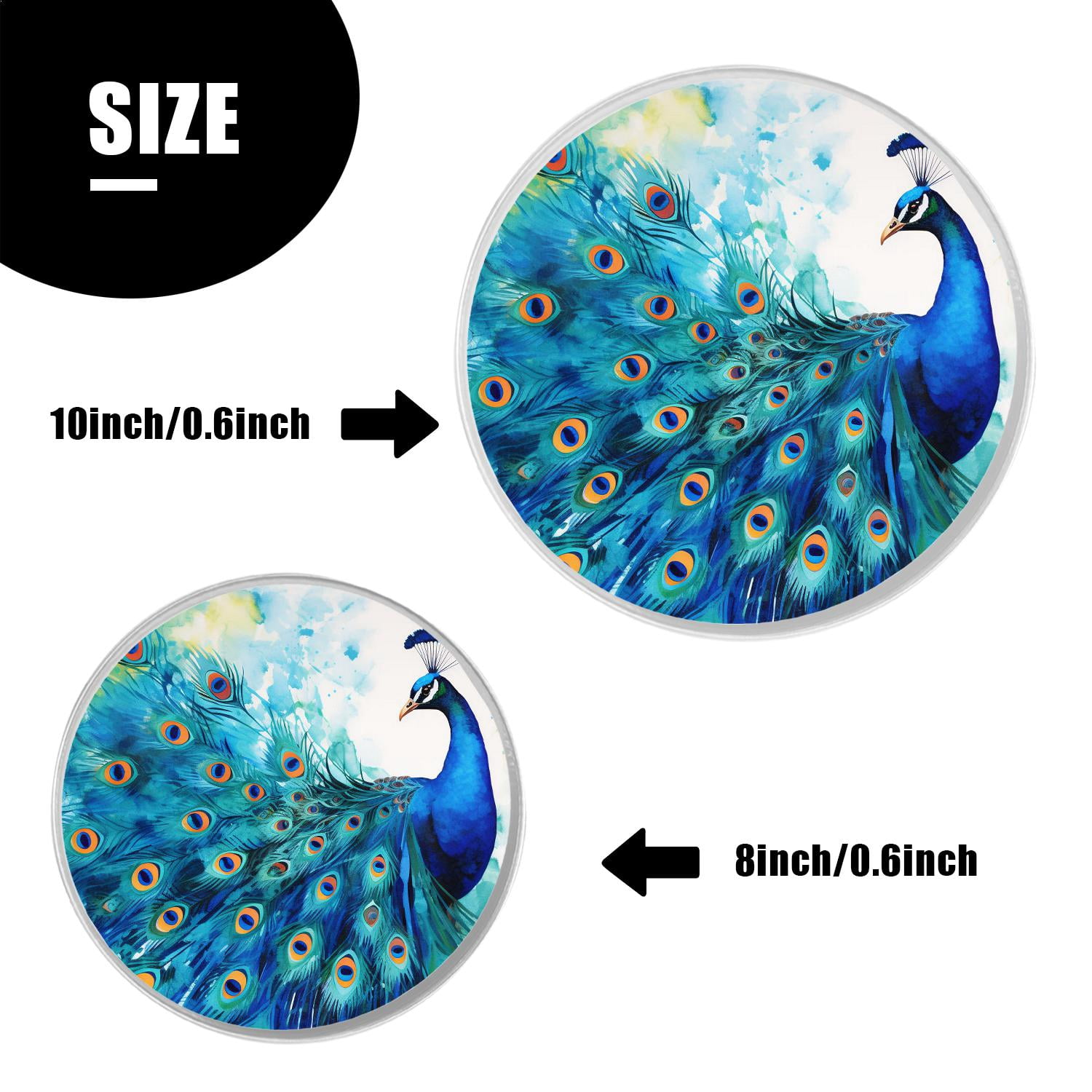 Metal Stove Burner Covers 4 Pcs Metal Round Stove Burner Covers 8Inch And 10Inch ,beautiful peacock head Pattern, for Home Decor Cooktop Decorative