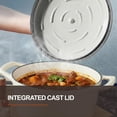 thumbnail image 4 of Overmont Enameled Cast Iron Dutch Oven - 5.5QT Pot with Lid Cookbook & Cotton Potholders - Heavy-Duty Cookware for Braising, Stews, Roasting, Bread Baking Cream White, 4 of 8