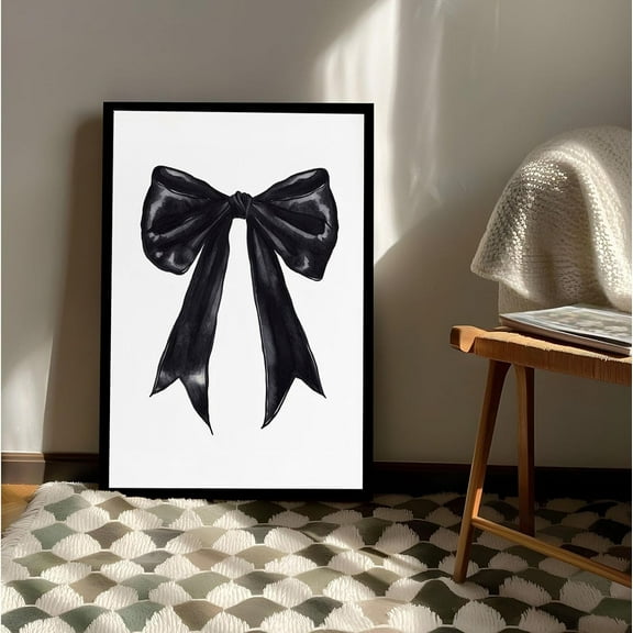 Aaheei Black symmetrical bow art print modern wall decor luxury home decor mood-enhancing vibe Flirtatious College style poster