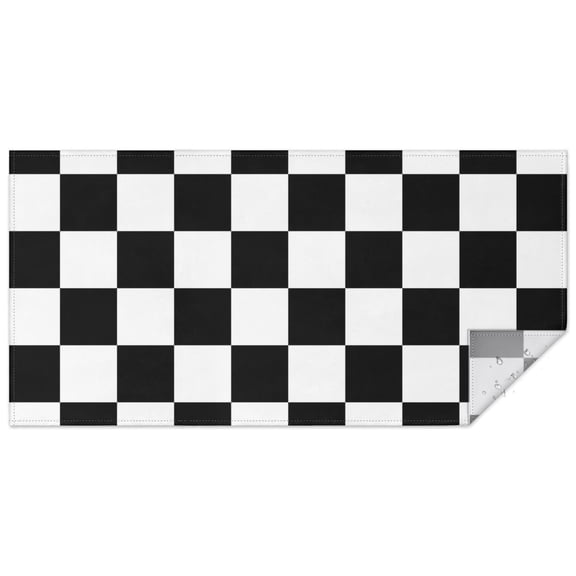 Black and White Checkered Pattern Rectangle Tablecloth 60"x120",Waterproof Polyester Rectangle Table Cloth, Wipeable Spillproof Polyester Tablecloth for Dining, Camping, Indoor and Outdoor