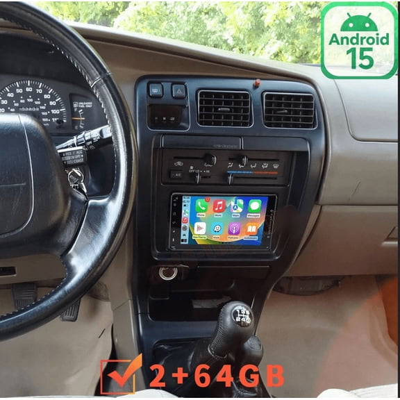 2 64GB Car Stereo for Toyota 4runner 1996 1997 1998 1999-2002 - Android 15, 7-Inch, Wireless CarPlay & Android Auto, WiFi Bluetooth FM/RDS SWC Mirror Link & Backup Camera