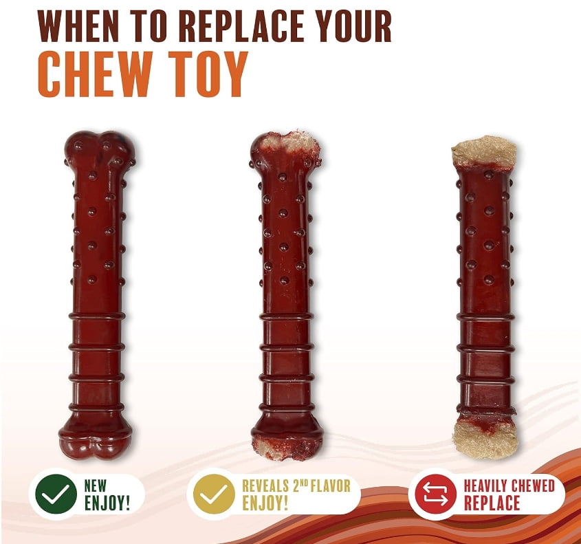 Nylabone Power Chew Basted Blast Chew Bone Bacon and Steak Flavor Small/Regular [New Dog Supplies, Dog Chew Toys, Nylabone, Dog Supplies] 2 count