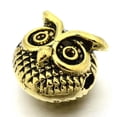 thumbnail image 2 of U8MO 10pcs Halloween 3D Owl Head Alloy Beads Mini Metal Loose Spacer Craft 10x11mm, 2 of 3